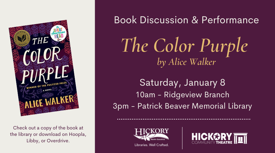 The Color Purple Community Read event flyer