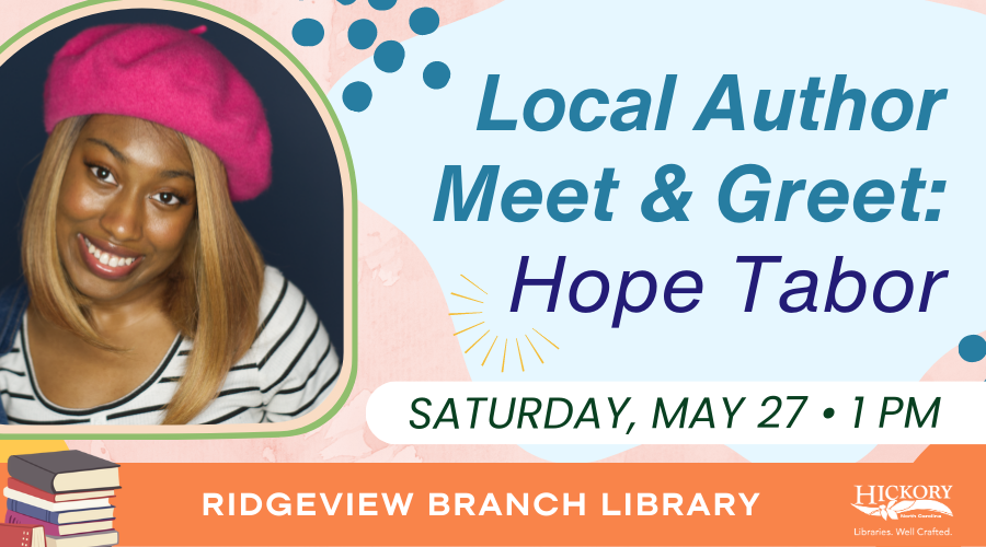 Ridgeview Branch Library to Host Local Author Saturday, May 27th at 1 p.m. Ridgeview Branch Library 