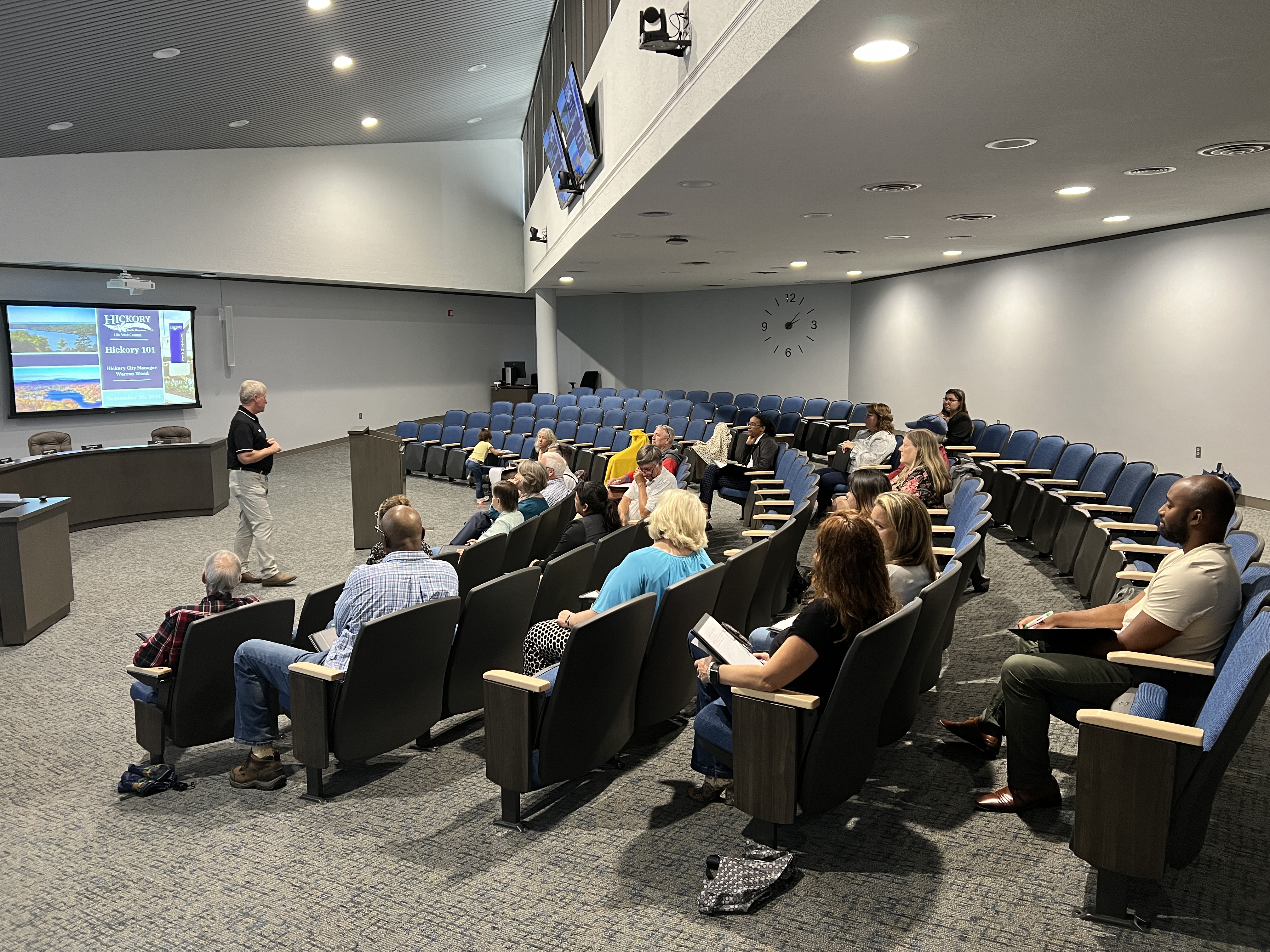 Hickory 101 participants learn about local government in Council Chambers