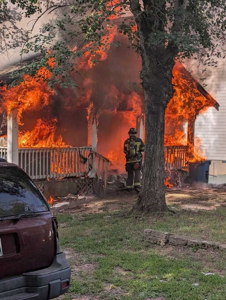 home engulfed in fire