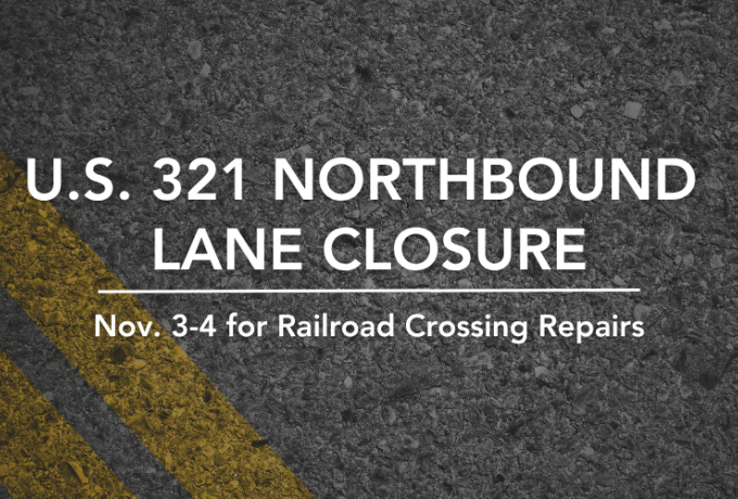 US 321 northbound lane closure