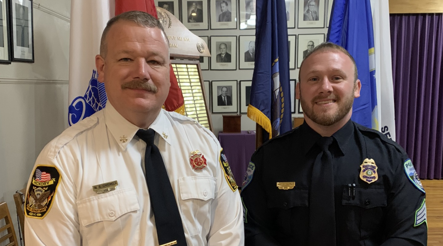 Battalion Chief Brian Carswell and Sergeant Marcus Chapman