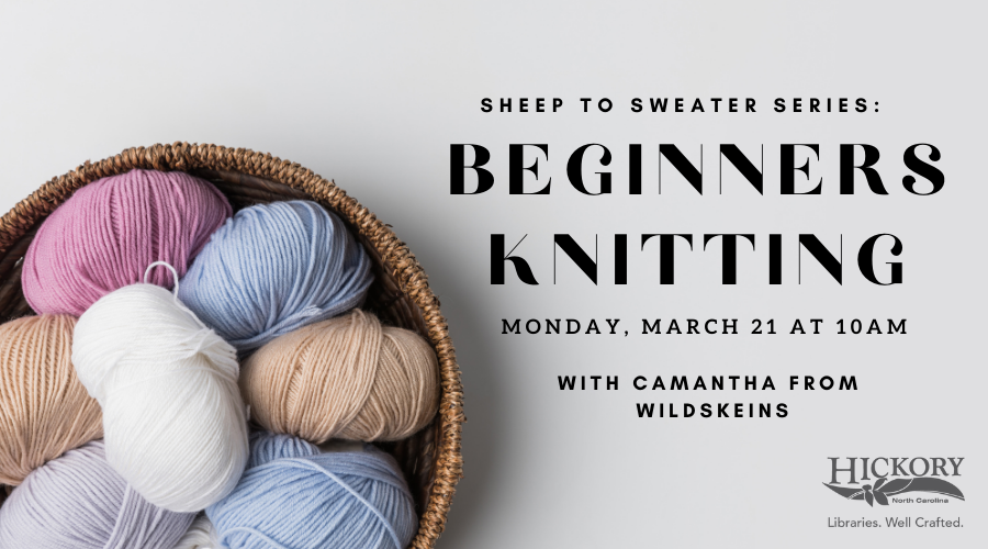 Beginners Knitting flyer with yarn in a bowl