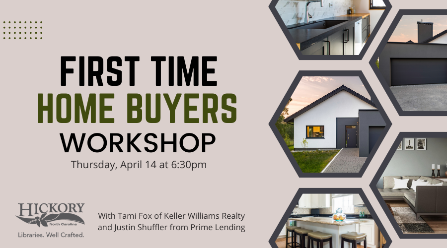 First Time Home Buyers Workshop flyer with images of homes