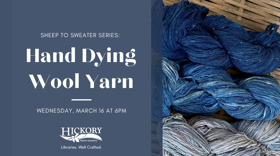 Hand dying wool yarn flyer with photo of yarn