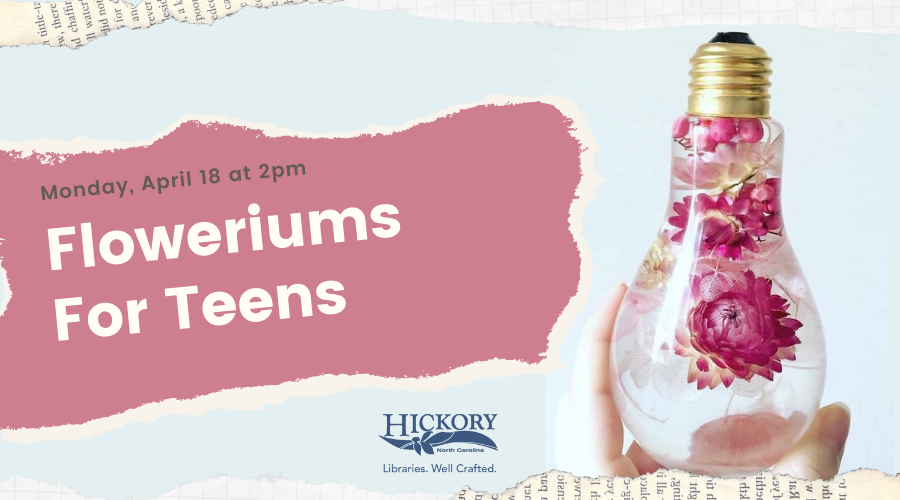 Light bulb with flowers - Monday April 18 2pm Floweriums for Teens