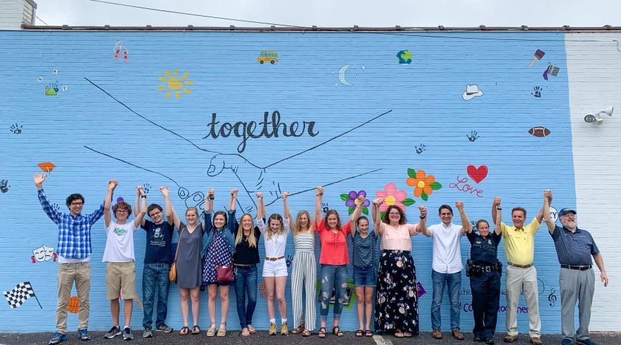 Hickory Youth Council at Together Mural downtown