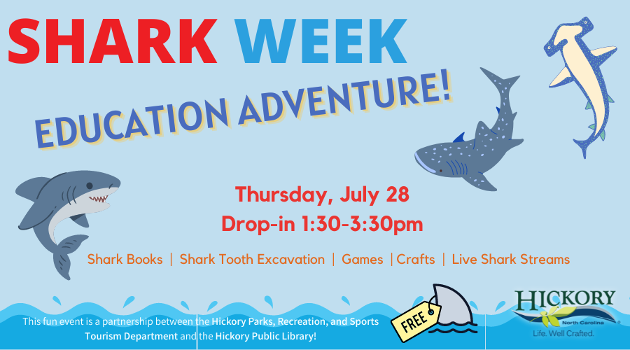 Shark Week Education Adventure, Thursday, July 28, Drop-In 1:30 - 3:30pm