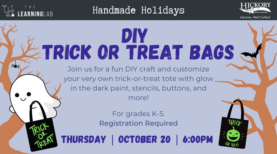 DIY Trick or Treat Bag, Thursday, October 20, 6:00 pm