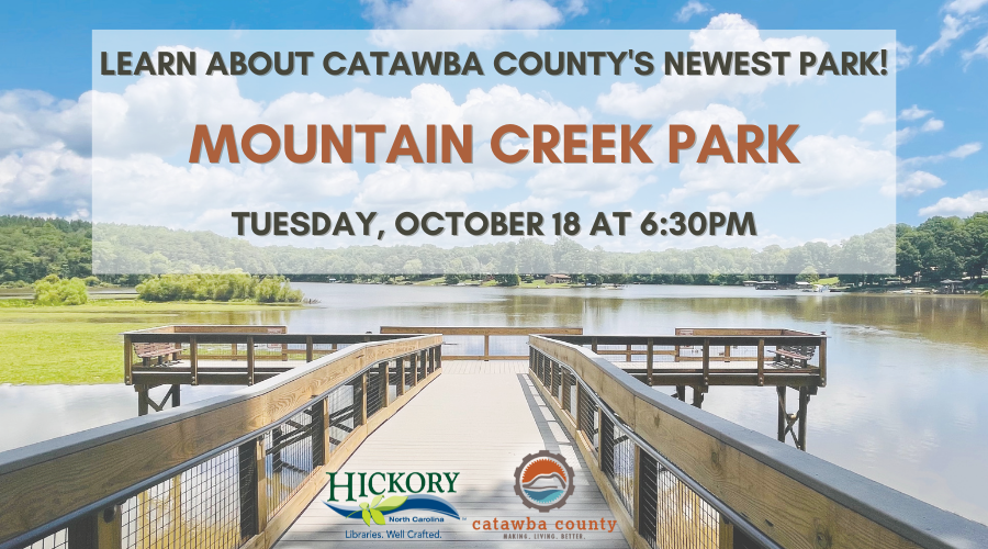 Learn About Mountain Creek Park, Tuesday, October 18 at 6:30 pm