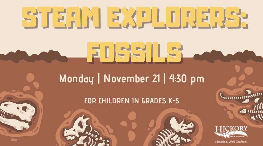 Steam Explorers Fossils, Monday, November 21, 4:30 pm