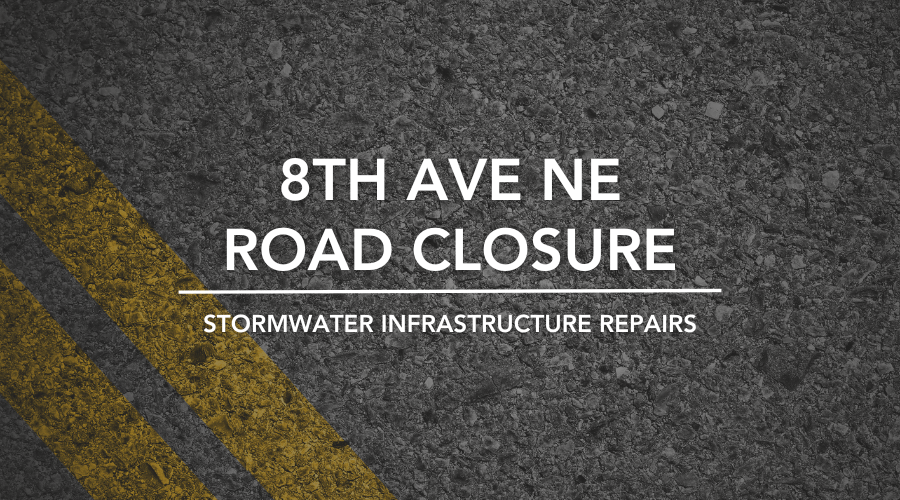 8th Ave NE road closure - photo of paved road