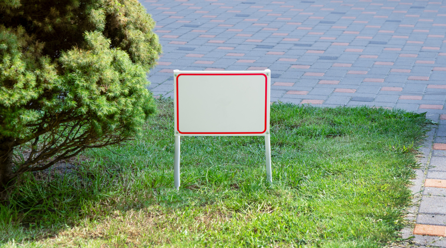 sign in grass