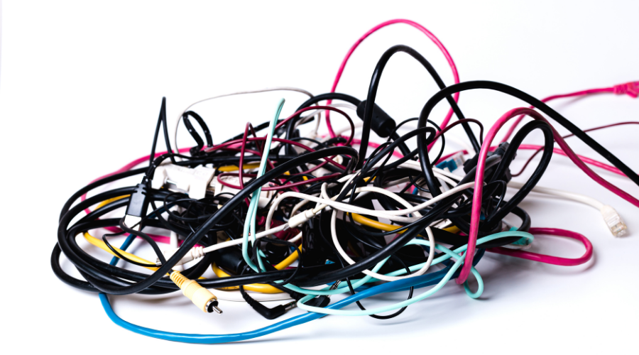 tangled cords