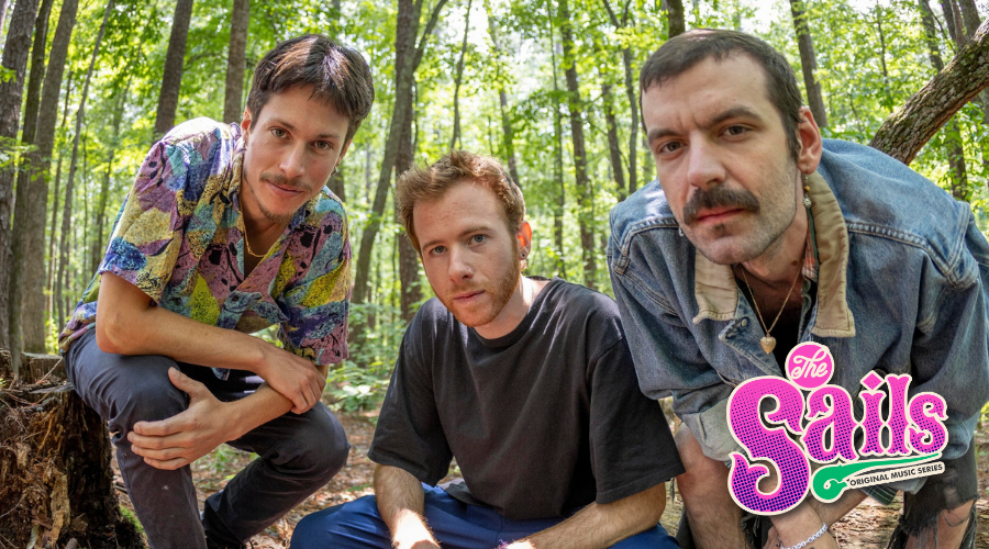 Mellow Swells band members in the woods