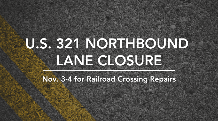 US 321 northbound lane closure
